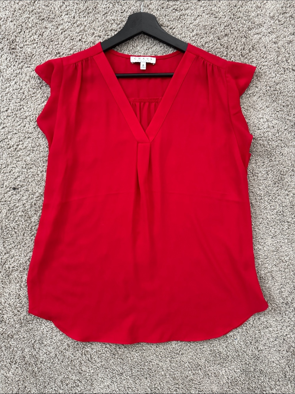 Chaus V-Neck Flutter Sleeve Blouse - Picture 3 of 5